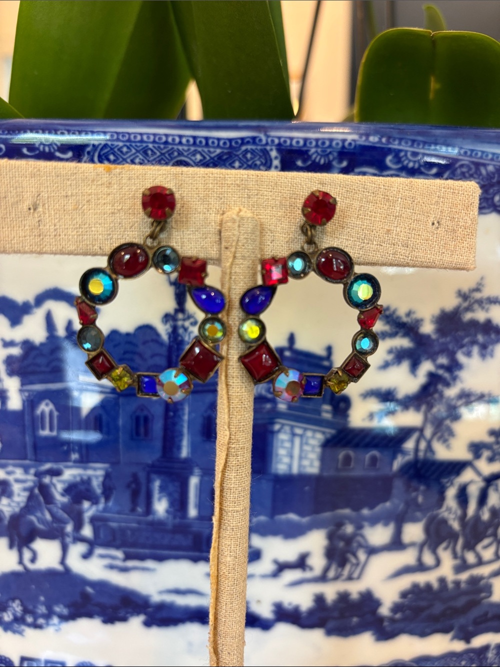 Sorrelli Multicolor Hoop Earrings with Red Accents